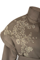 Nadya Shah Ash Bloom belted jacket featuring side details, stylish outerwear with a tailored fit and belt at the waist.