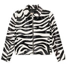 ZUT Ashford jacket in thin zebra print, lightweight jacket with stylish black and white zebra pattern, casual outerwear for men and women.