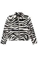 ZUT Ashford jacket in thin zebra print, lightweight jacket with stylish black and white zebra pattern, casual outerwear for men and women.