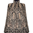 Nadya Shah Astrid in Byzantine Cape jacket with intricate embroidery and detailed front design, stylish and elegant outerwear.