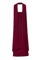 Baobab Athena Gown in Cabernet, a flowing maxi dress with elegant design and vibrant color, perfect for formal occasions.