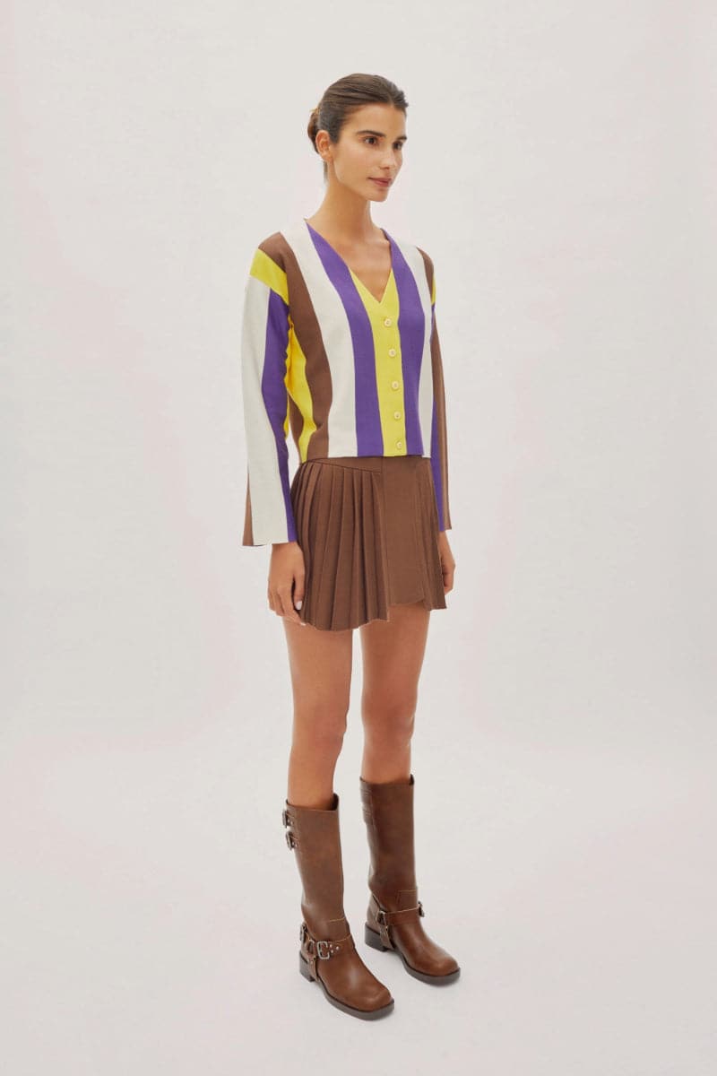 ATHENA CAPPUCCINO PLEATED SKIRT - CULT MIA