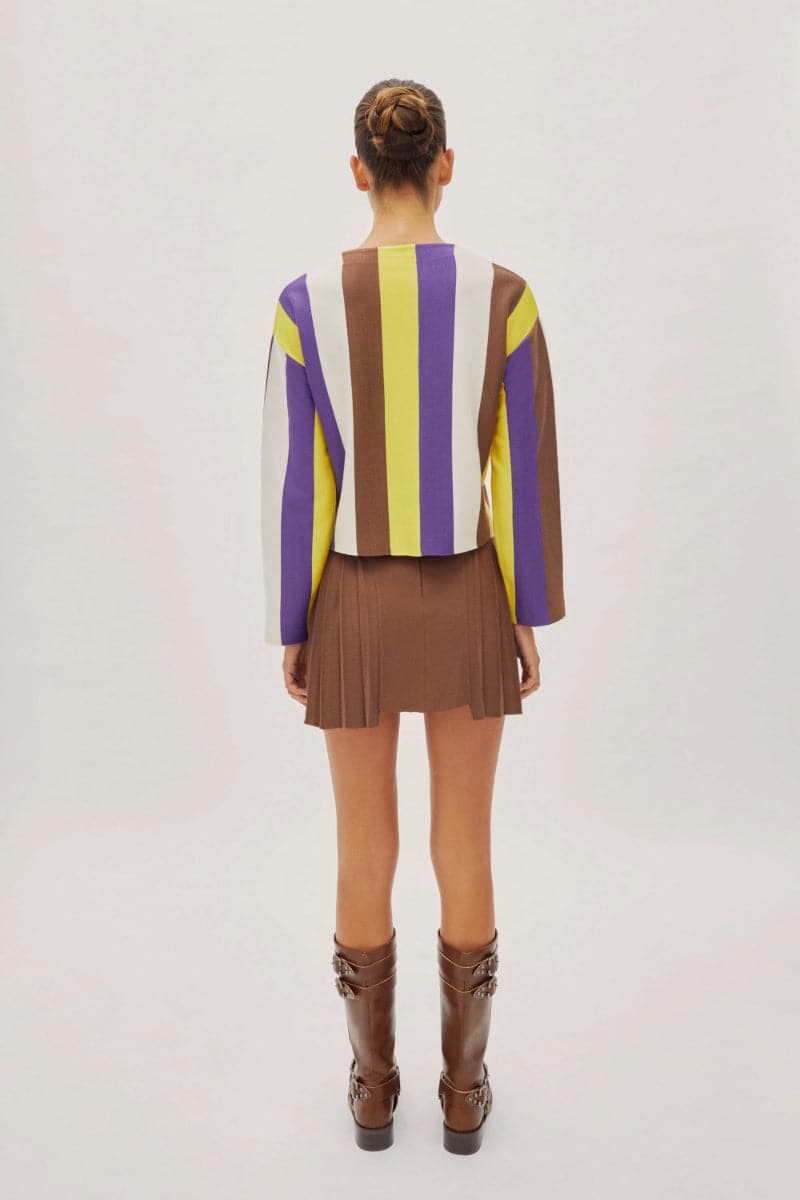 ATHENA CAPPUCCINO PLEATED SKIRT - CULT MIA