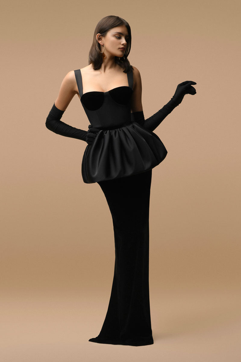 Black Audrey dress by Matters, a stylish maxi dress featuring a flowing design and elegant silhouette.