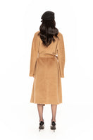 Nana Jacqueline Audrey camel coat, long stylish outerwear with classic design and tailored fit, perfect for elegant winter wear.
