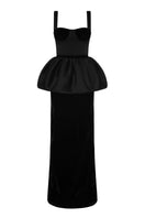 Matters Audrey black gown, elegant long dress with a fitted bodice and flowing skirt, perfect for formal occasions.