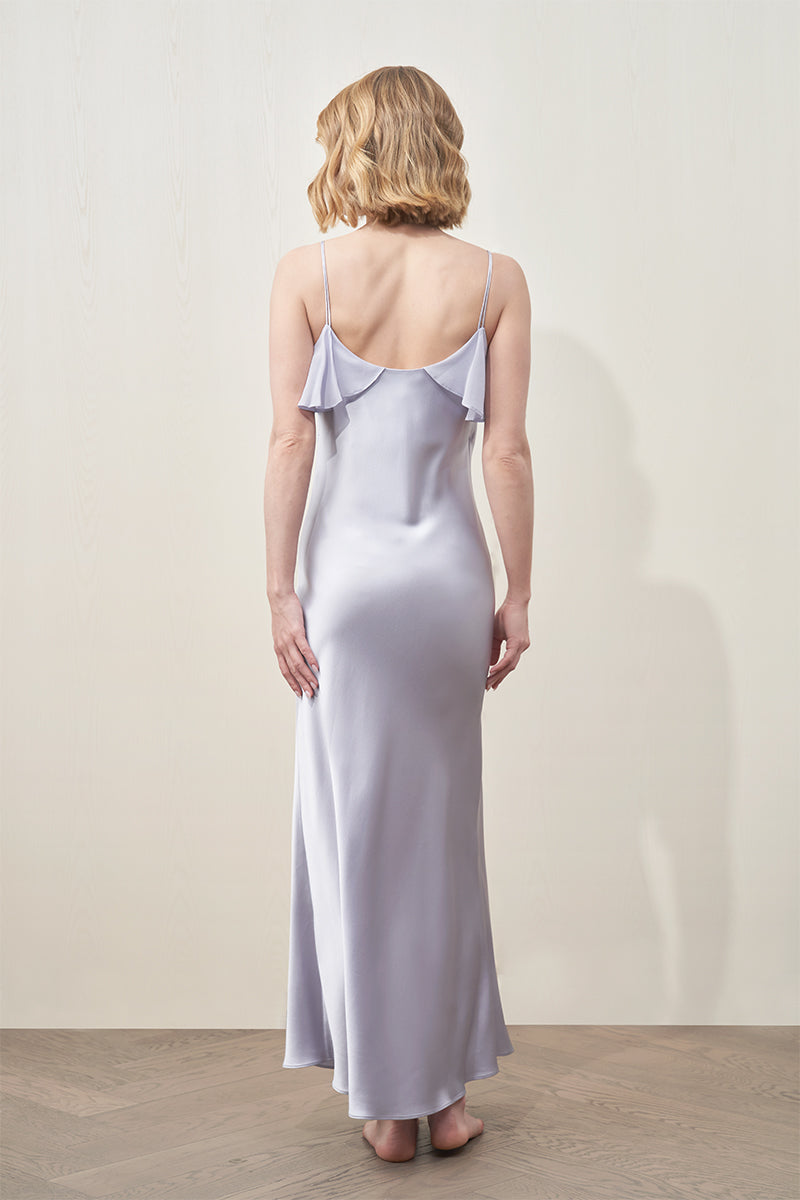 purple silky dress Violet Slip Midi Dress Dark Purple off Shoulder Straps Back Elegant Dress Special Occasion Dress Bridesmaid Wedding Silk Slip Chloe Dress