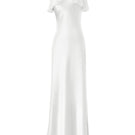 White Aurora Silk long nightdress by MANITO, elegant maxi dress with flowing fabric and delicate design, perfect for sleepwear or lounging.