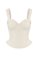 Nana Jacqueline Avalon Top corset style in champagne color, front view showcasing fitted design and elegant detailing.