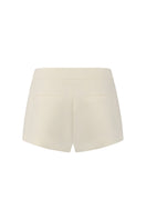 Nana Jacqueline Avalon shorts in champagne color, straight fit with back view showing stylish design and fabric texture.