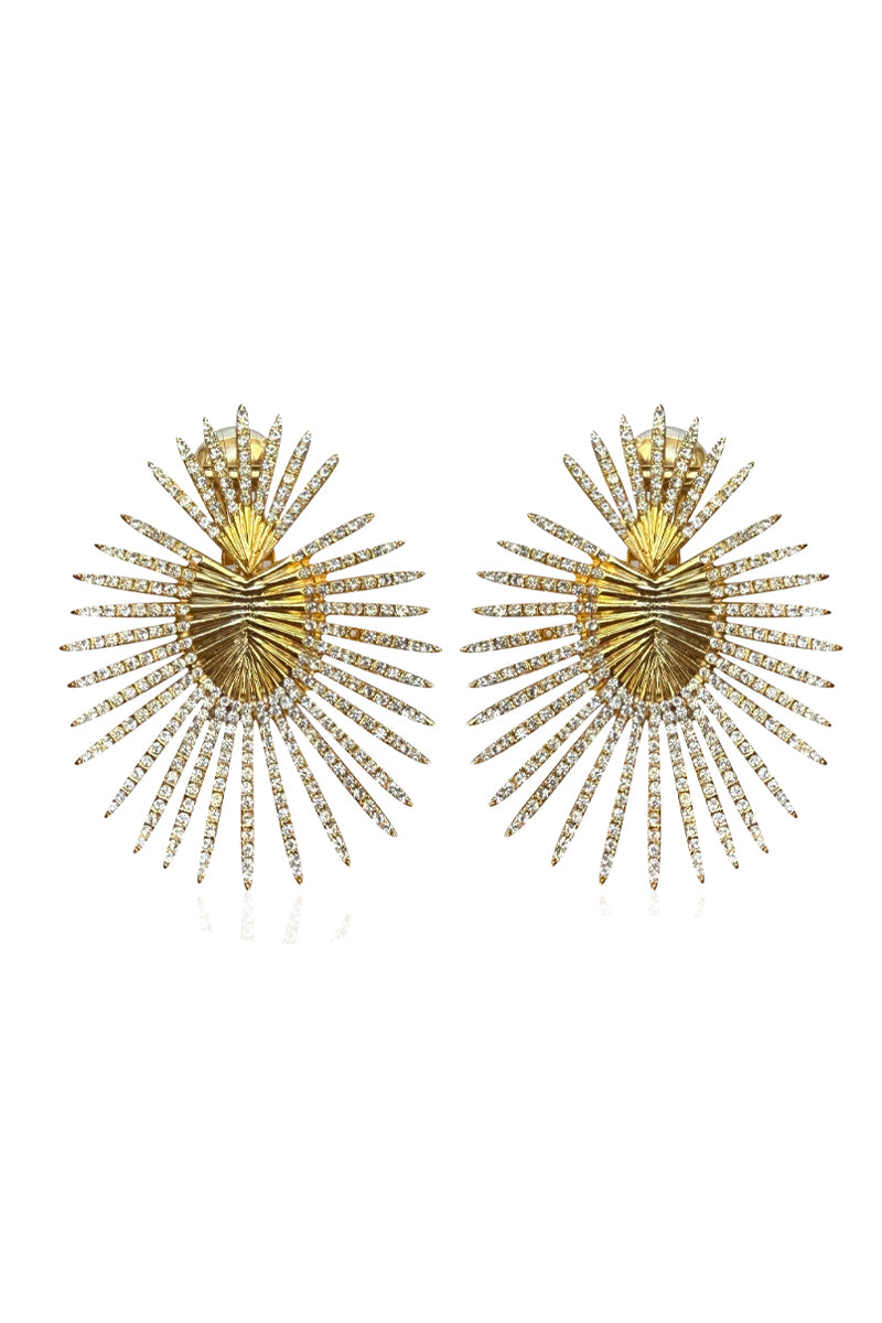 Jessica K B.O Astra gold earrings featuring sleek, minimalist design with a polished finish and delicate hoop style.