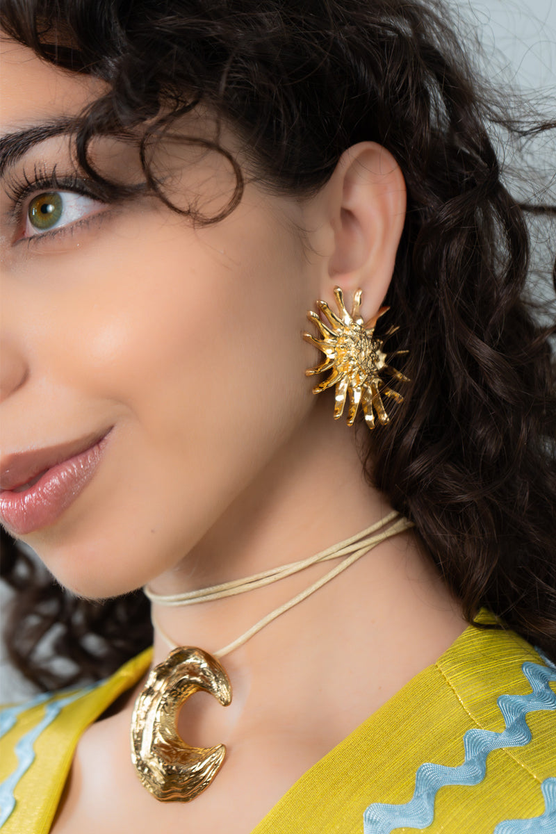 Jessica K B.O Demi Earrings featuring sleek, modern design with a polished finish, perfect for stylish everyday wear.