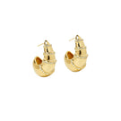 White B.O INORA earrings by Jessica K featuring elegant design, displayed on a neutral background.