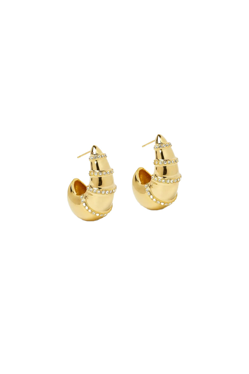 White B.O INORA earrings by Jessica K featuring elegant design, displayed on a neutral background.