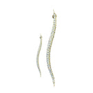 Jessica K B.O NOVA gold earrings featuring sleek, modern design with shiny gold finish and secure stud backing.