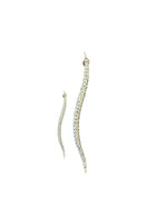 Jessica K B.O NOVA gold earrings featuring sleek, modern design with shiny gold finish and secure stud backing.