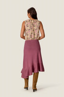 Rebecca Taylor Caroline ruffle sleeveless top in alabaster multi with soft ruffle details and sleeveless design.