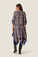 Rebecca Taylor Reese Paisley Blouse in maritime multi-color with long sleeves and a flowy, patterned design.