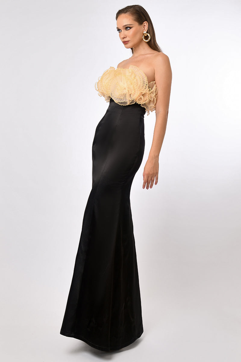 CARMILLA ROSETTE FISHTAIL GOWN - CULT MIA
