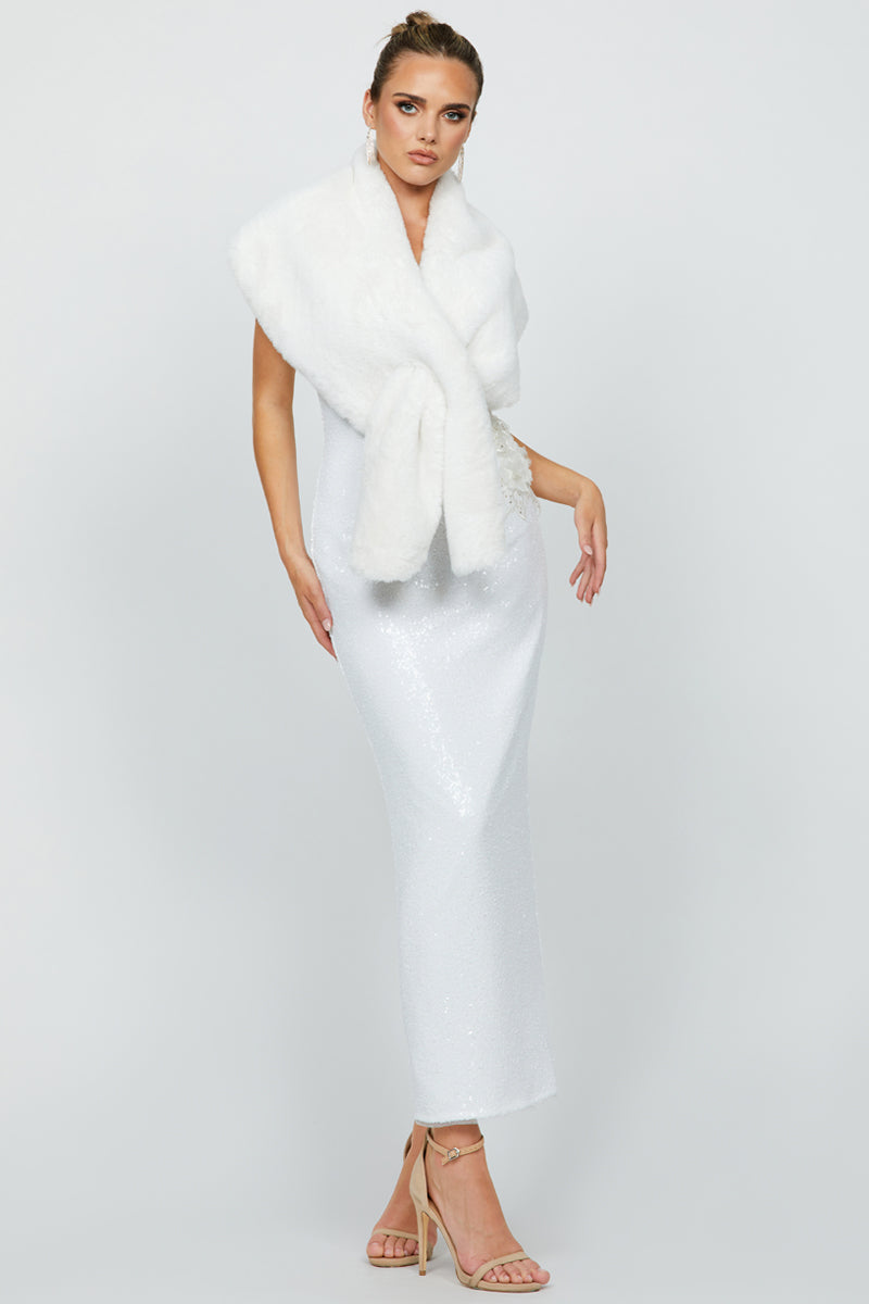 HALIA FAUX FUR SHAWL - CULT MIA
