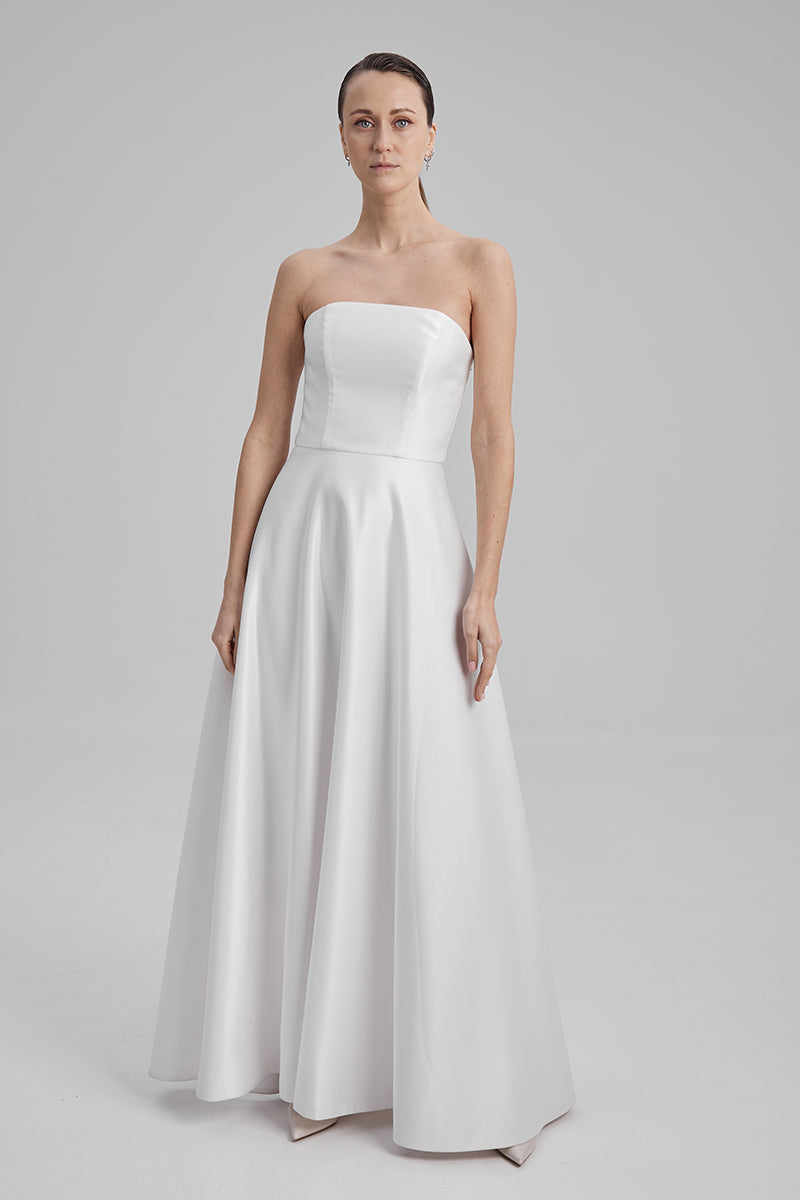 EVE WHITE MAXI DRESS WITH HUGE BOW - CULT MIA