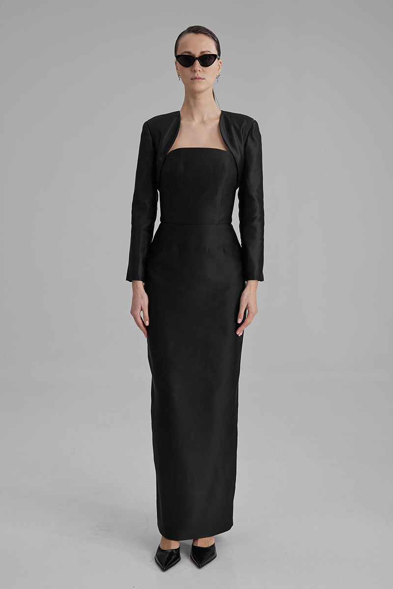 GIGI BLACK MAXI DRESS WITH BOLERO - CULT MIA