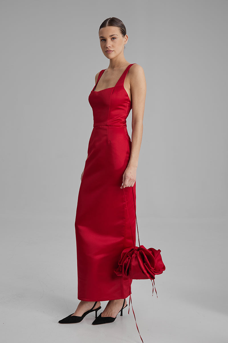 IDA RED MAXI DRESS - CULT MIA