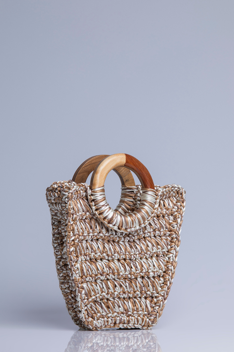 Catarina Mina nude beige Danzza top handle bag with sleek design and elegant structure, perfect for stylish everyday use.