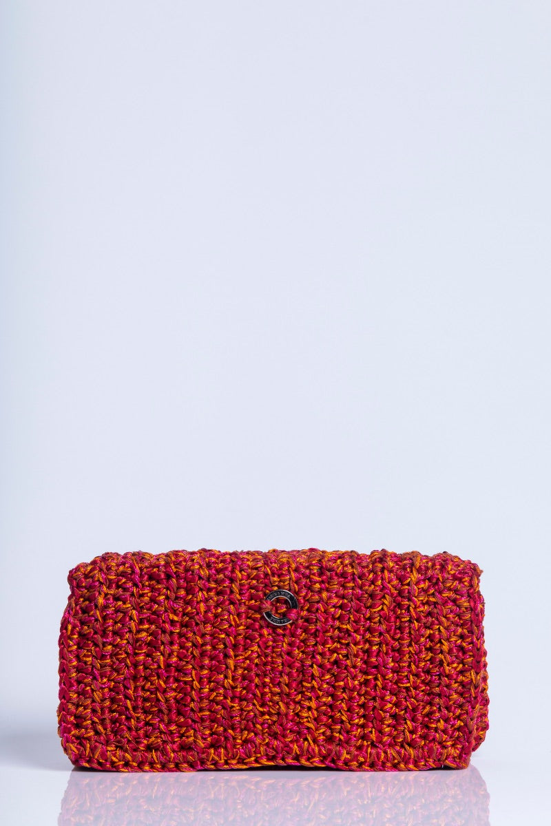 Catarina Mina Horizonte shoulder bag in vibrant grape orange color with stylish design and adjustable strap.