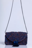 Catarina Mina Horizonte terrablue shoulder bag with soft leather, adjustable strap, and spacious interior for everyday use.