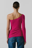 Baobab Kairi top in bubblegum pink, casual sleeveless tops with a fitted design, shown on a model.