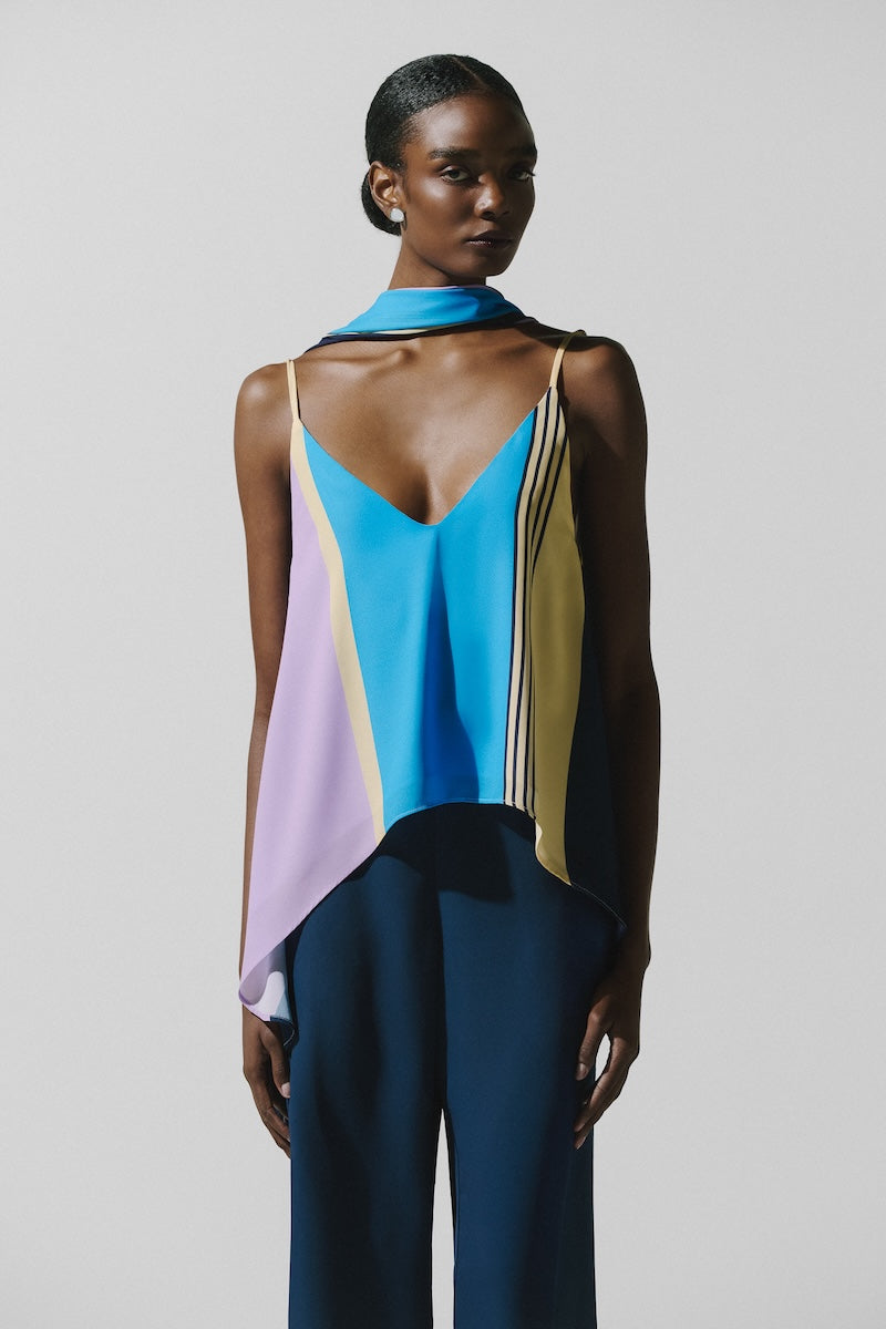 Baobab Danielle top in Notte Lila, a stylish women's sleeveless blouse with a relaxed fit and vibrant purple color.