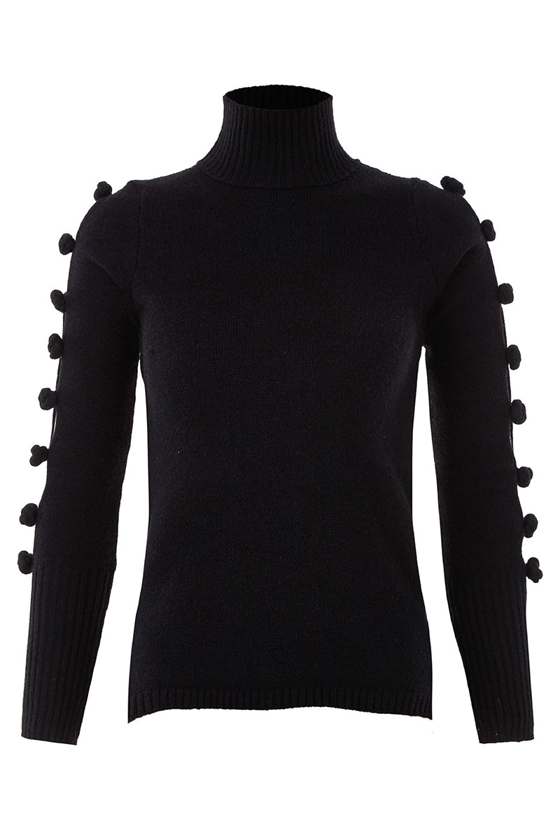 BASIC BOWS SWEATER IN BLACK - CULT MIA