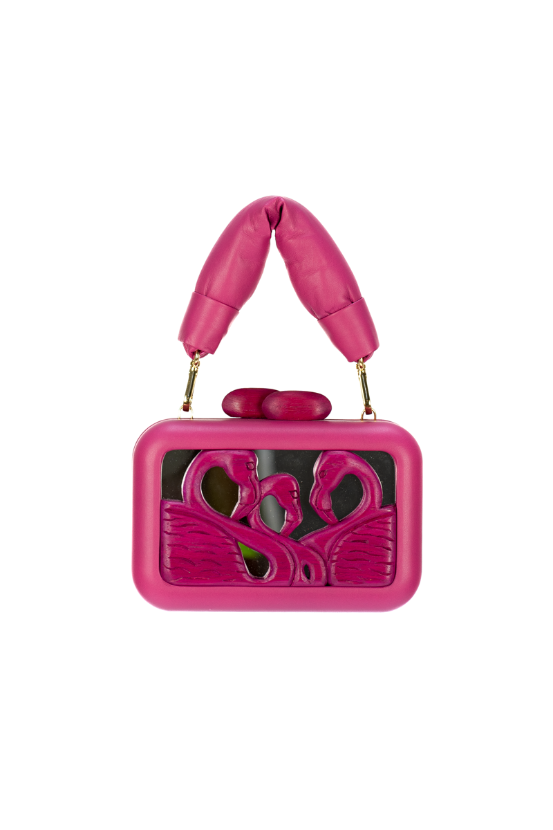 ANIMALIS FLAMINGO MIRROR PINK CLUTCH - CULT MIA