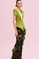 Jenny K Tran Bebington blazer jacket with tailored fit and classic design, shown on a model in a professional setting.