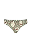 Aguaclara Bedouine hipster bikini bottoms in vibrant print, featuring a mid-rise fit and adjustable side ties.