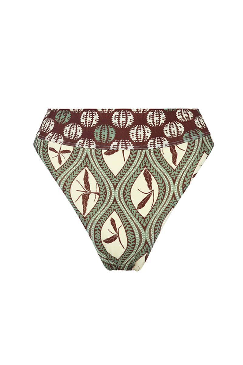 Aguaclara Bedouine high-rise bikini top in vibrant print, featuring a flattering fit and adjustable straps.