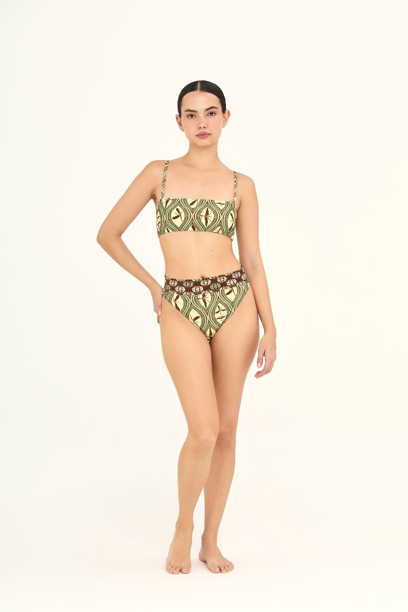 Aguaclara Bedouine high-rise bikini top in vibrant color, featuring a stylish design with adjustable straps and supportive fit.