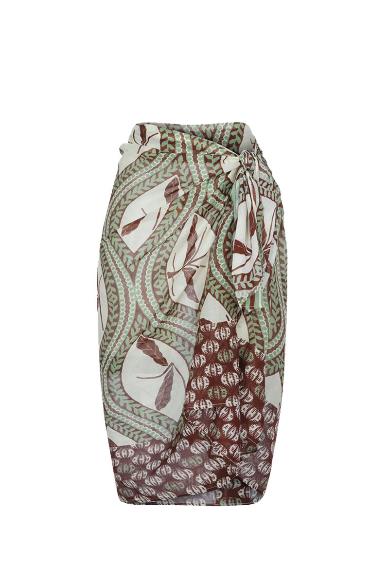 Aguaclara Bedouine Pareo cover-up with vibrant pattern, lightweight fabric, and flowing design perfect for beach or poolside wear.