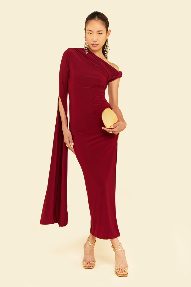 BEGONIA MIDAXI DRESS IN RED - CULT MIA