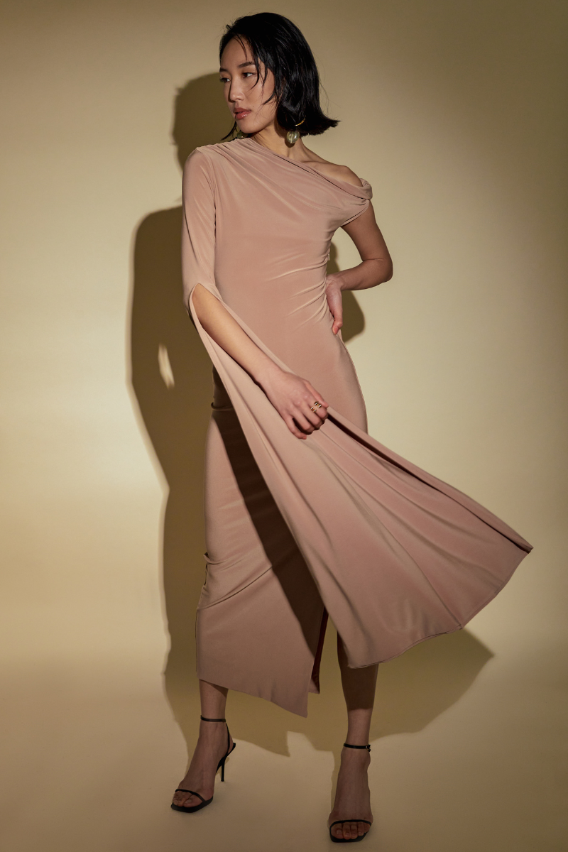 BEGONIA MIDAXI DRESS IN NEUTRAL - CULT MIA