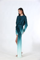 Aquarel Studio Zephyr short dress in blue gradient, featuring a stylish mini dress design with vibrant color blending.