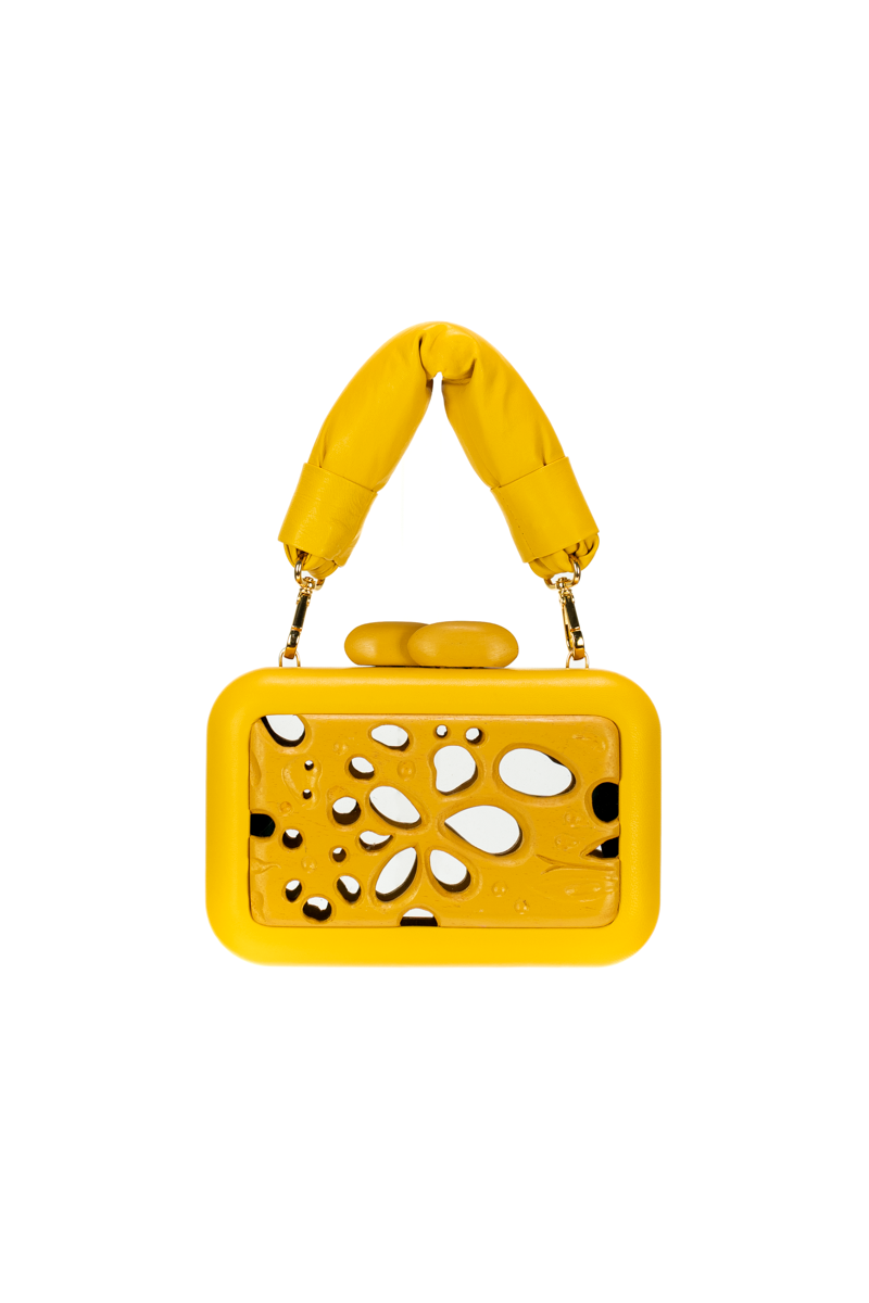 SIMETRIS HONEYCOMB ACRYLIC YELLOW CLUTCH - CULT MIA