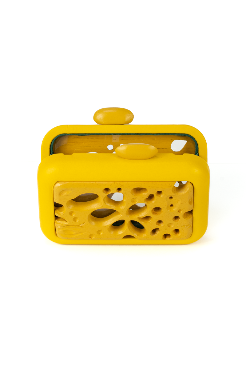 SIMETRIS HONEYCOMB ACRYLIC YELLOW CLUTCH - CULT MIA