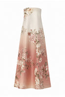 Elegant black strapless maxi dress by BY HAÓ with flowing fabric and a fitted bodice, perfect for formal occasions.