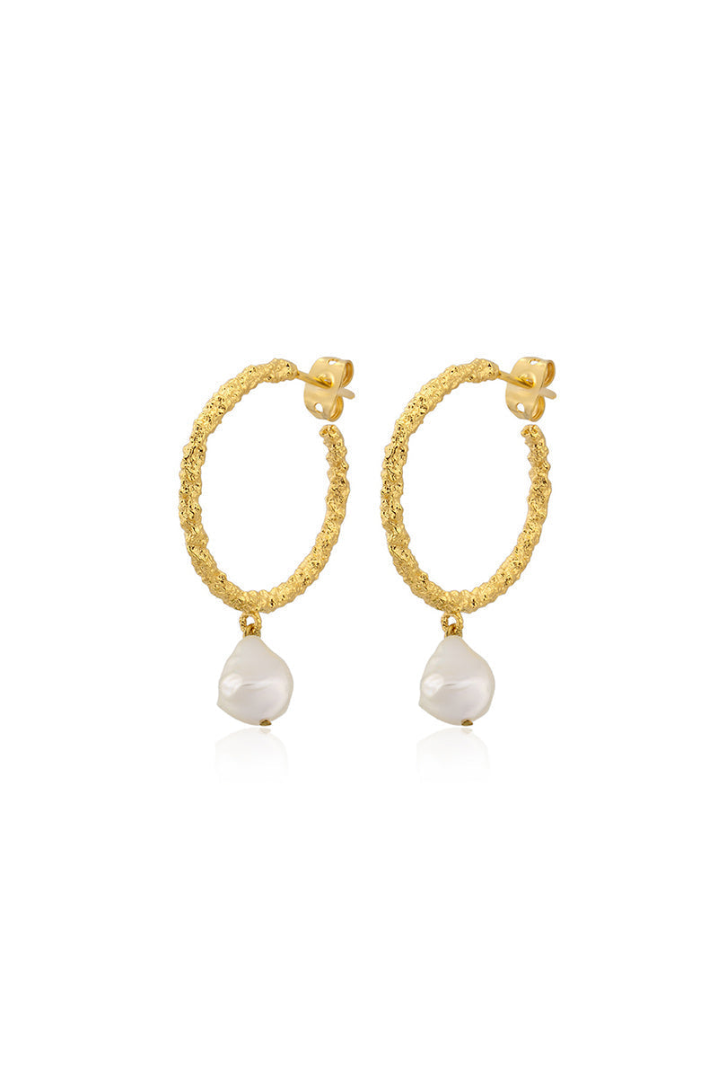 Peracas Bianca Hoops earrings in ivory, showcasing elegant hoop jewelry with a smooth, polished finish.