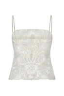Scarlett Gasque Bianca Top in black, lightweight sleeveless blouse with a V-neck and relaxed fit, displayed on a white background.
