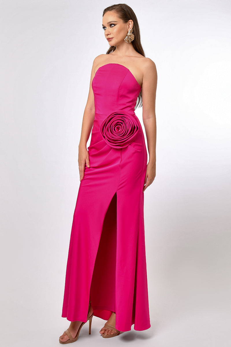 CALLIE STRAPLESS ROSETTE MAXI - CULT MIA