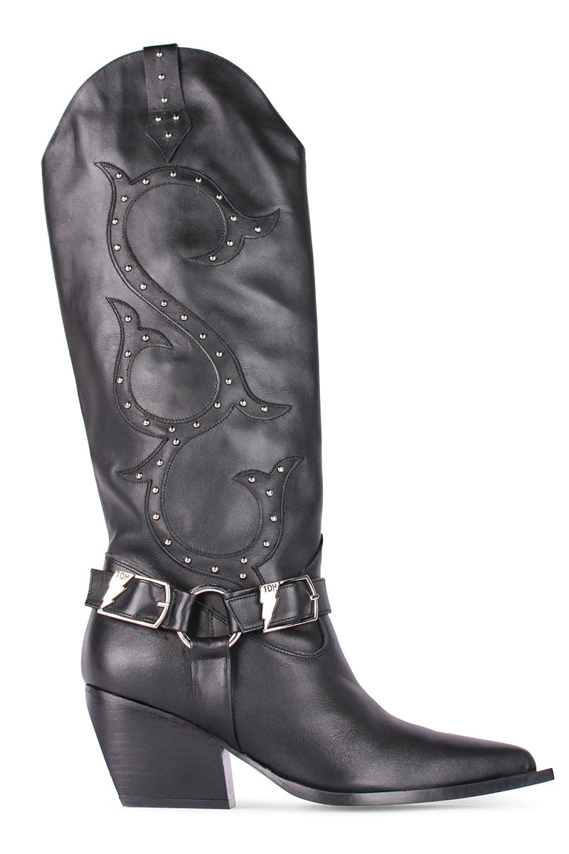 BLACK BONNIE COWBOY BOOTS