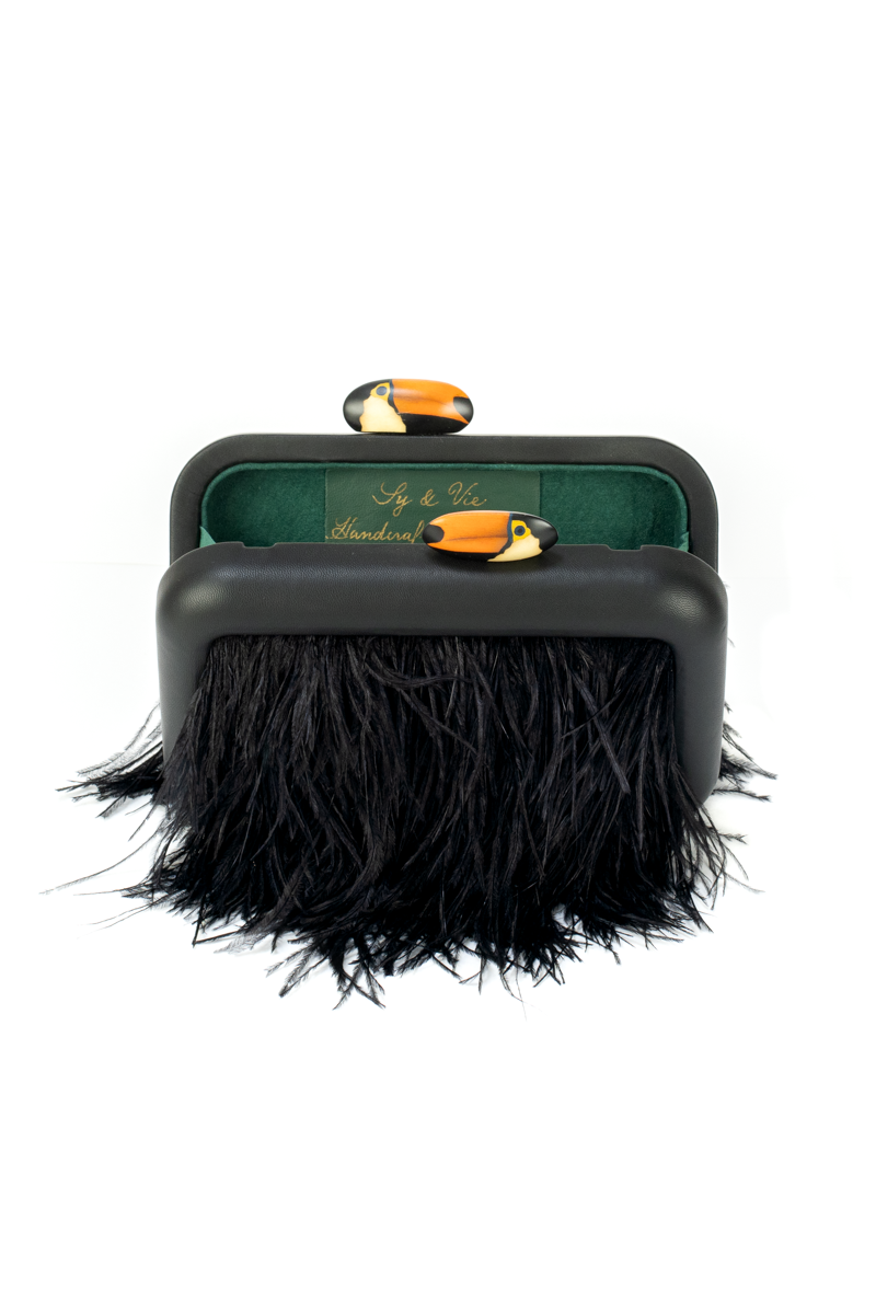 ANIMALIS TOUCAN BLACK CLUTCH - CULT MIA